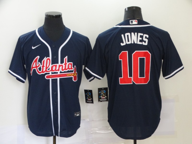 Men's Atlanta Braves Chipper Jones #10 Navy Jersey